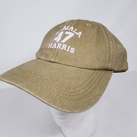 Kamala Harris President Ball Cap New Cotton Adjustable Hat Tan Beige One Size - Picture 3 of 7